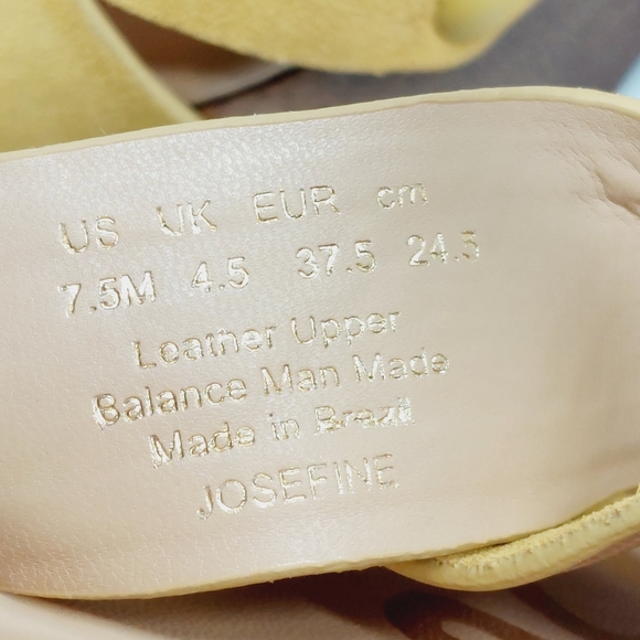 New Sam Edelman Josefine Mustard Suede Block Heel Platform Sandals E454 - Picture 11 of 12